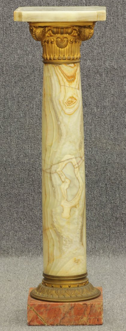 FRENCH ONYX PEDESTAL with gilt metal mounts circa: FRENCH ONYX PEDESTAL with gilt metal mounts circa 19th century height- 47 1/2"