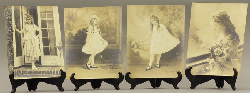 LOT OF (4) MARY PICKFORD STUDIO AUTOGRAPHS : LOT OF (4) MARY PICKFORD STUDIO AUTOGRAPHS