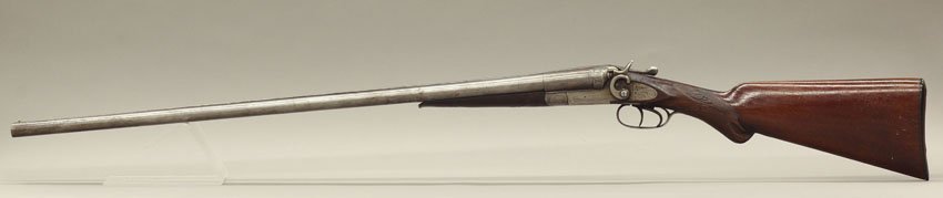ECLIPSE GUN COMPANY, DOUBLE BARREL SHOT GUN with : ECLIPSE GUN COMPANY, DOUBLE BARREL SHOT GUN with Damascus finish length of barrel- 30 1/4"
