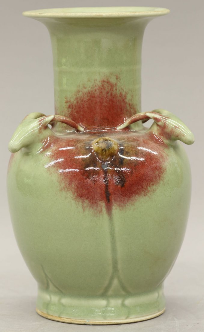 CHINESE GREEN CELADON VASE Qing Dynasty height- 7: CHINESE GREEN CELADON VASE Qing Dynasty height- 7"