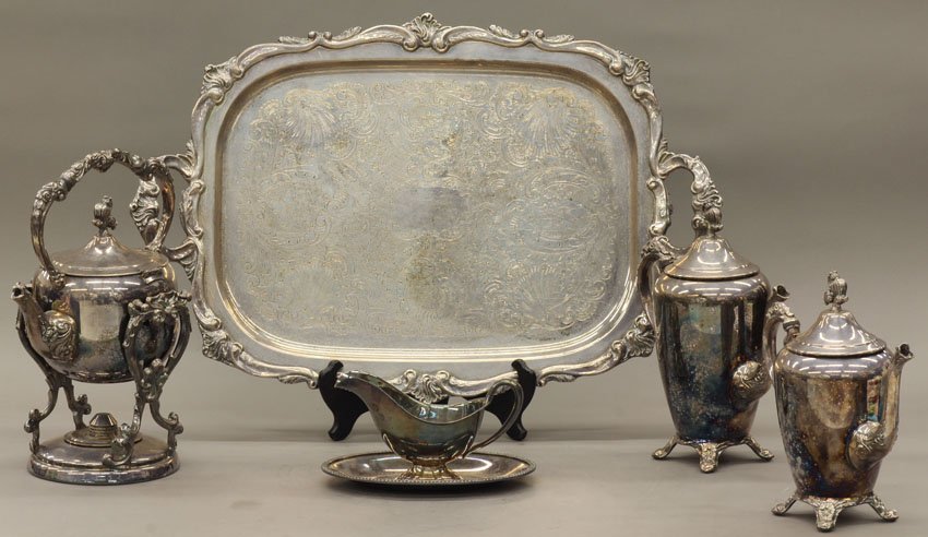 SILVERPLATE 6 PC. TEA SERVICE : SILVERPLATE 6 PC. TEA SERVICE