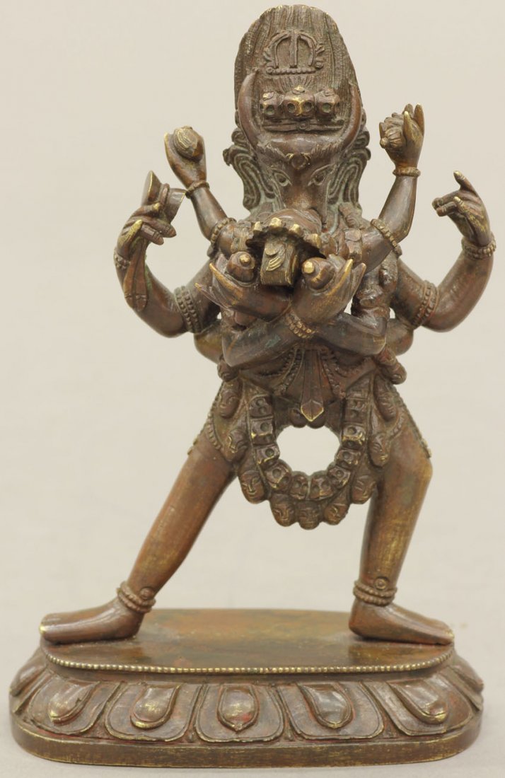 SINO-TIBETAN BRONZE DEITY height- 4": SINO-TIBETAN BRONZE DEITY height- 4"