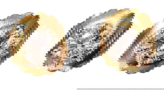 PAIR OF DIAMOND STUD 14KT EARRINGS: Approx. .50 CTS each Total weight- 2 grams Shipping U.S. $15 plus insurance