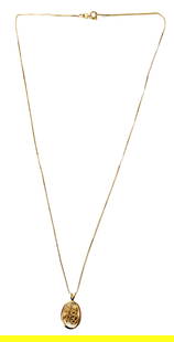 LADYS 14KT PENDANT WITH NECKLACE: Weight- 7.4 grams Shipping U.S. $15 plus insurance