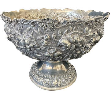 STERLING SILVER CENTER BOWL: with presentation engraved at center bottom of bowl Weight- 35.3 troy ozs. Height- 7 1/2", Depth- 9 3/4" Shipping U.S. $50 plus insurance