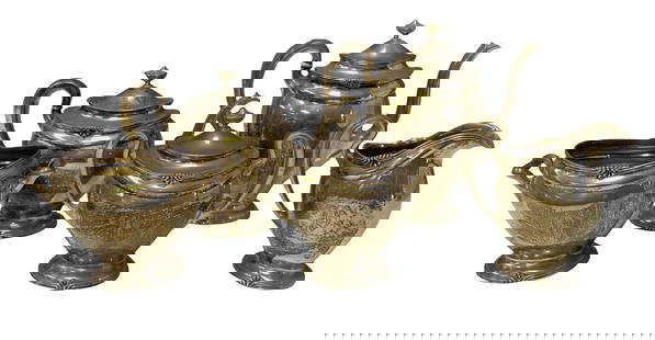 STERLING SILVER 5 PC. TEA SERVICE: Weight- 92 troy ozs. Shipping U.S. $60 plus insurance