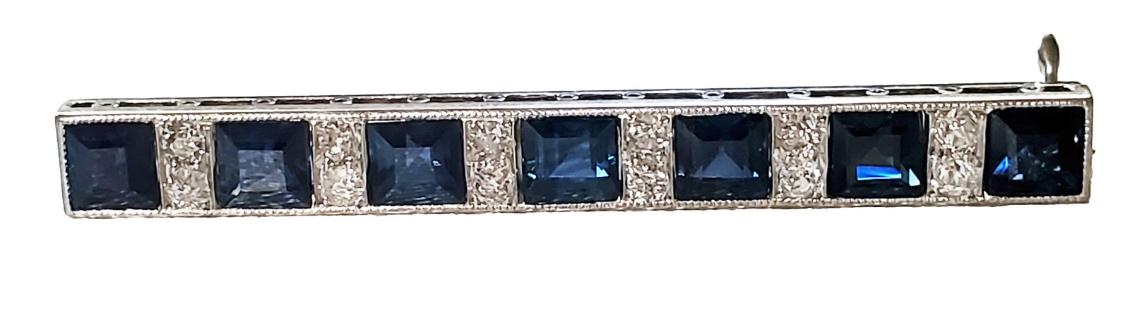 DIAMOND &  SAPPHIRE PIN SET PLATINUM, 14KT (1 of 3)