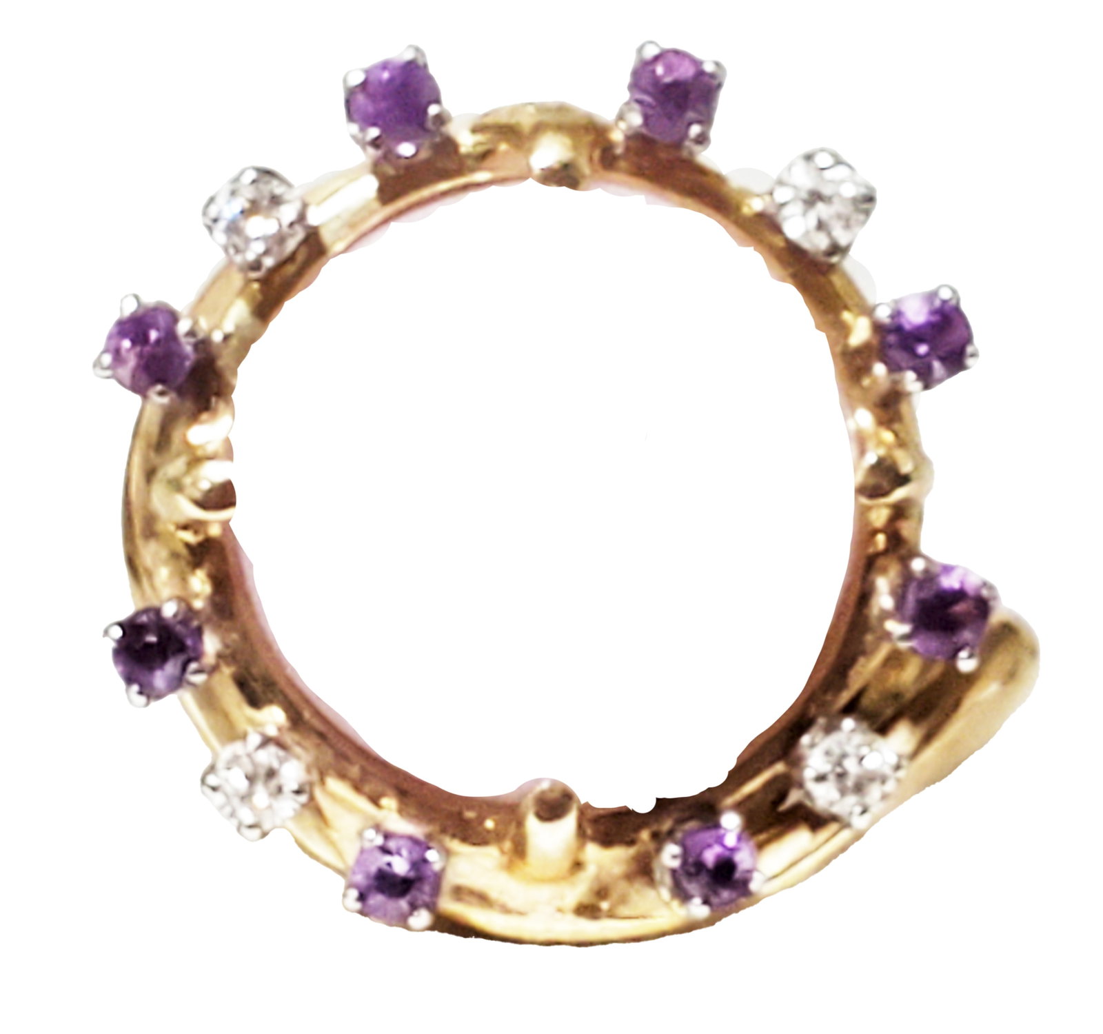 LADYS LAVENDAR JADE AND DIAMOND 14KT RING (1 of 4)