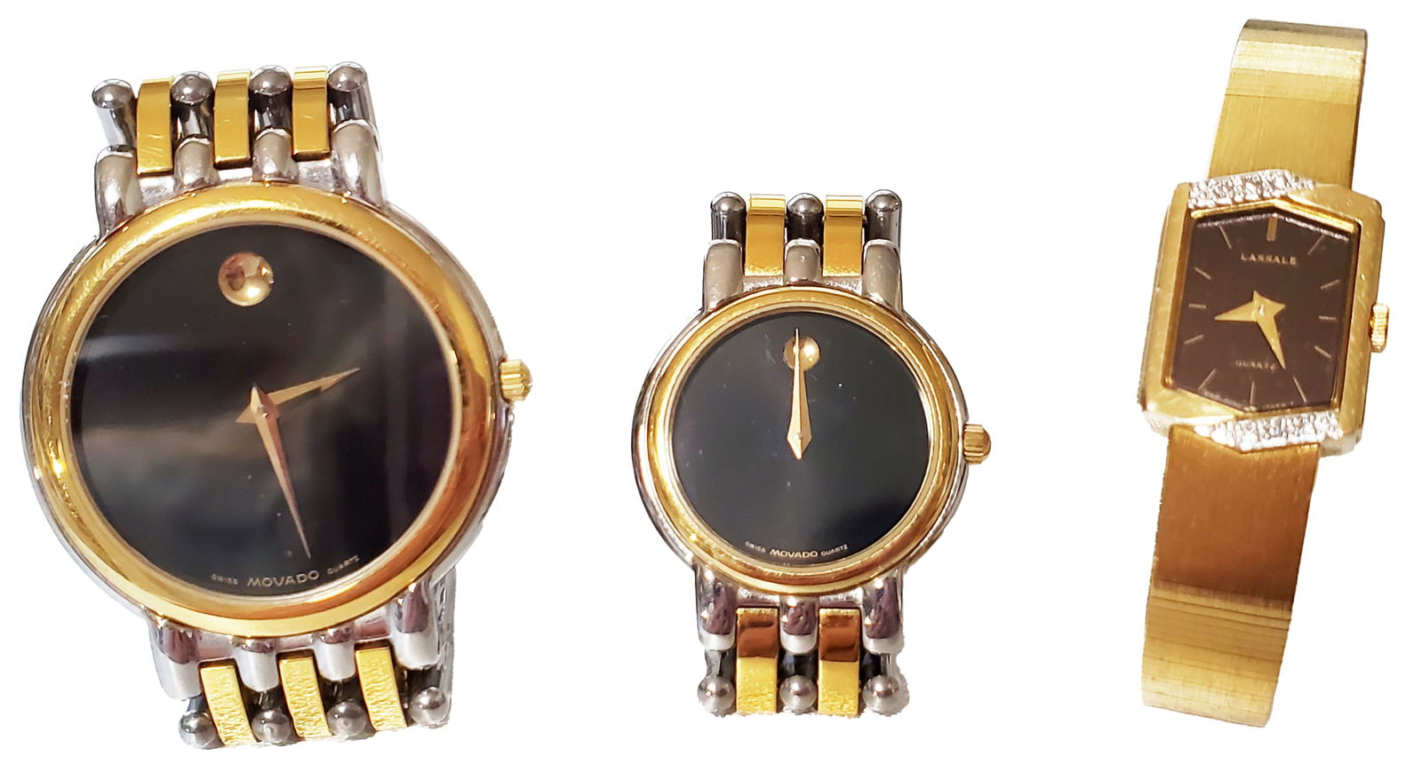 LOT OF (3) MOVADO, LASSALE WATCHES W/ BOXES: Shipping in the US $25 plus insurance