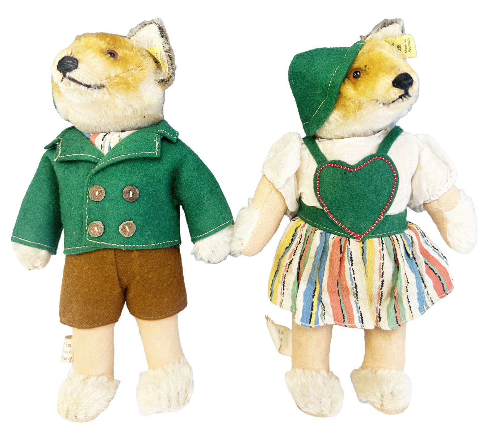 LOT OF (2) STEIFF VINTAGE FOXES (1 of 5)