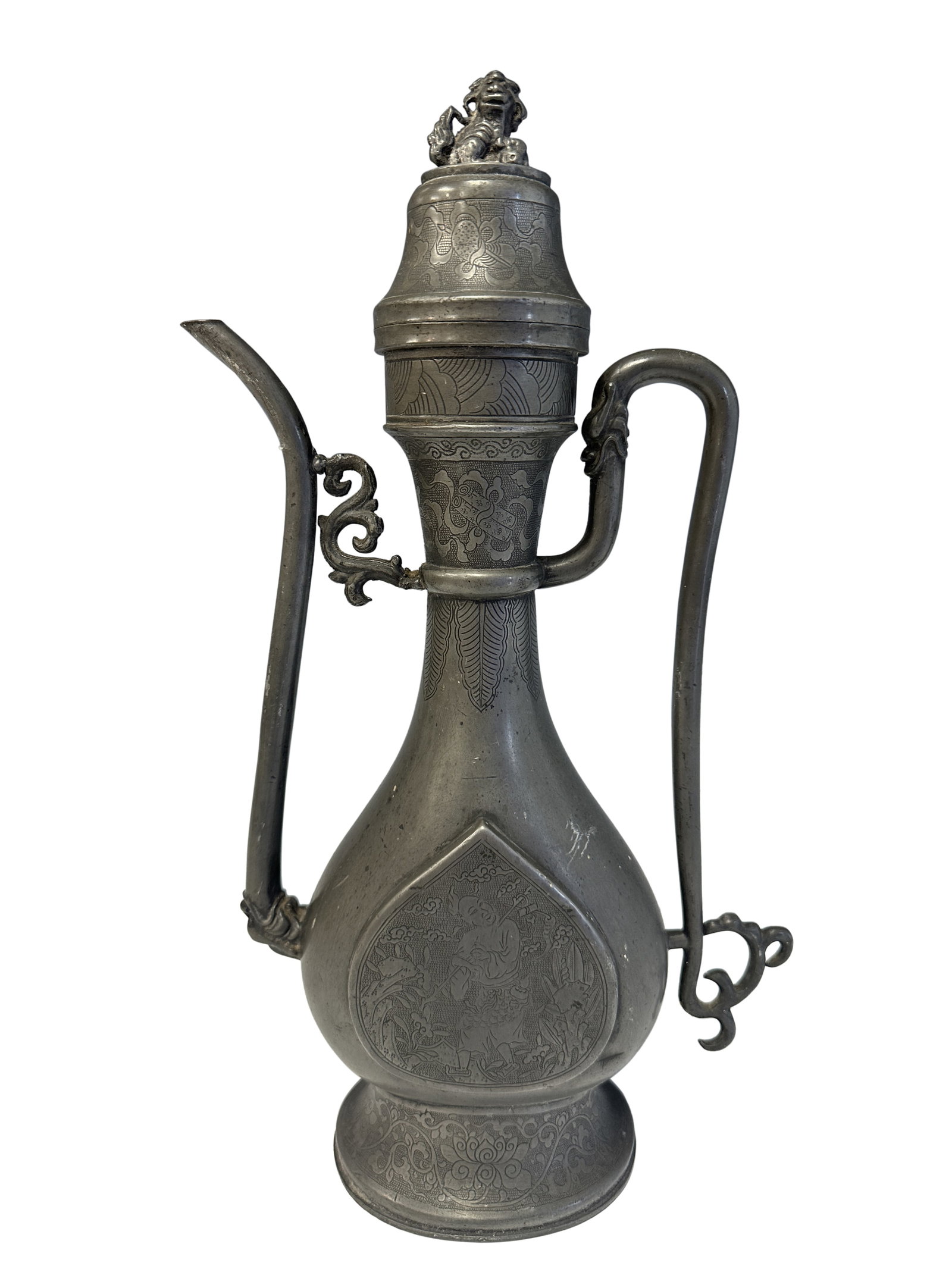 CHINESE PEWTER 19TH C. PITCHER (1 of 4)