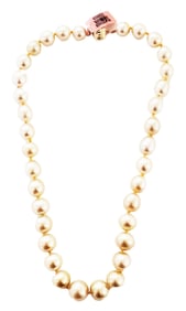 LADYS PEARL STRAND NECKLACE W/ 18KT CLASP