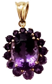 14KT Y.G. AMETHYST PENDANT