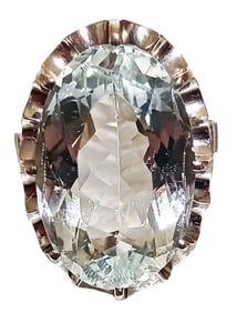 LADYS 14KT AQUAMARINE CENTER STONE RING