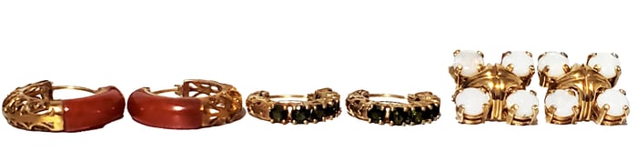 LOT OF (3) 14KT PAIRS OF EARRINGS