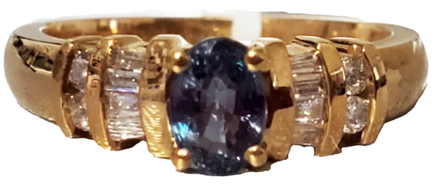 ILIANA 18KT ALEXANDRITE & DIAMOND Y.G. RING