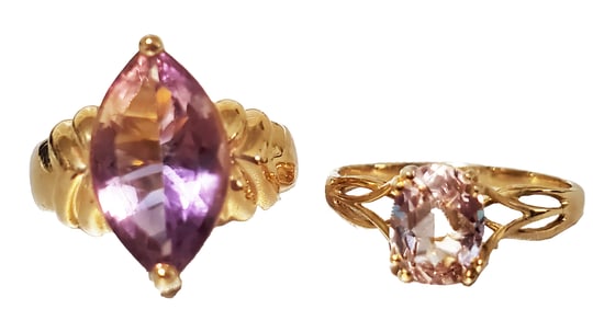 LADYS AMETRINE AND MORGANITE 10KT-14KT RINGS