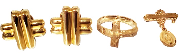 LOT OF 14KT EARRINGS, RING & PENDANT