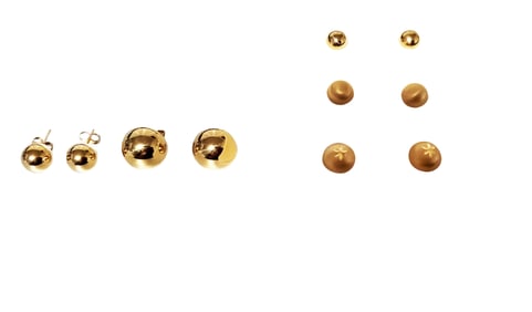 LOT OF 14KT-18KT BUTTON STYLE EARRINGS