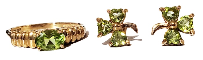 LOT OF (2)  14KT Y.G. CITRINE RING & EARRINGS