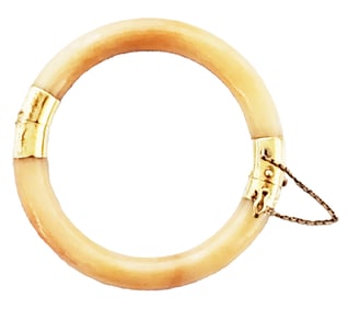 LADYS 14KT JADE BANGLE BRACELET