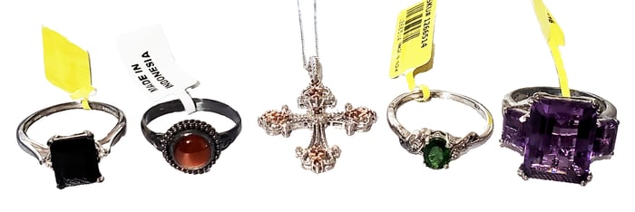 LOT OF (5) STERLING SILVER JEWELRY