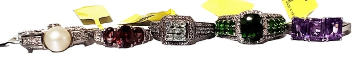 LOT OF (5) STERLING SILVER PRECIOUS STONE RINGS
