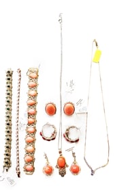 LOT OF (8) STERLING OVER METAL JEWELRY