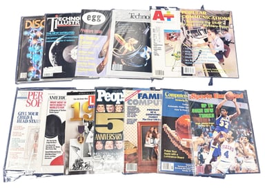 LOT OF (13) VINTAGE SOFTWARE MAGAZINES, SPORTS ILL