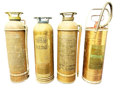 LOT OF (4) COPPER FIRE EXTINGERS