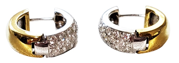 LADYS 18KT DIAMOND CIRCULAR EARRINGS