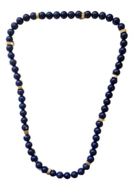 LADYS LAPIS 14KT BEADED NECKLACE