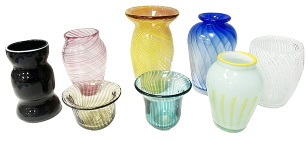 LOT OF (8) PCS. OF ART GLASS