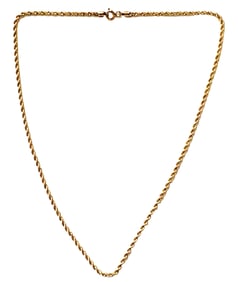 14KT Y.G. ROPE TWIST NECKLACE