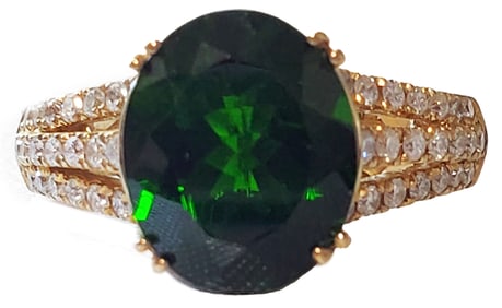 LADYS 14KT RUSSIAN 4.80 CTS. DIOPSIDE RING