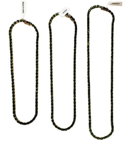 LOT OF (3) RUSSIAN DIOPSIDE STERLING NECKLACES