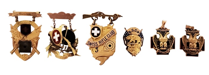 LOT OF (6) 10KT FRATERNAL PINS