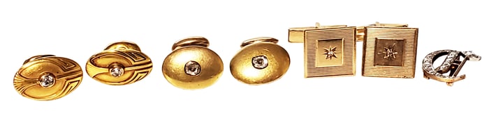 LOT 10KT-14KT (3) PRS. CUFF LINKS, PIN