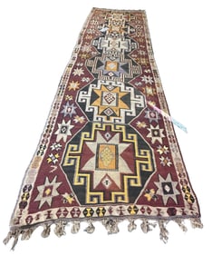 SEMI-ANTIQUE TRIBAL WOVEN CARPET