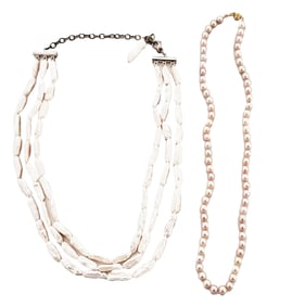 LOT OF (3) LADYS PEARL JEWELRY