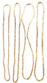 LOT OF (4) GOLDEN STRAND PEARL NECKLACES