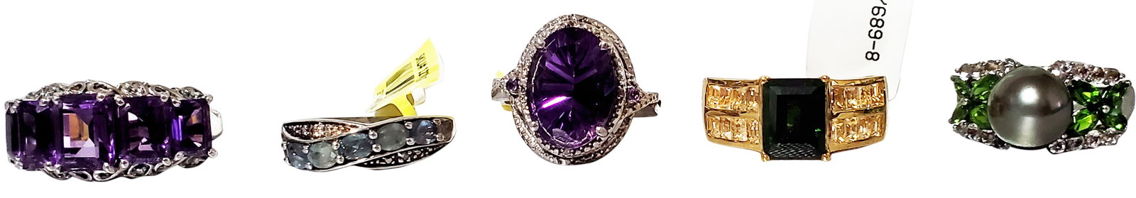 STERLING SILVER RINGS W/ COLORED STONES (1 of 7)