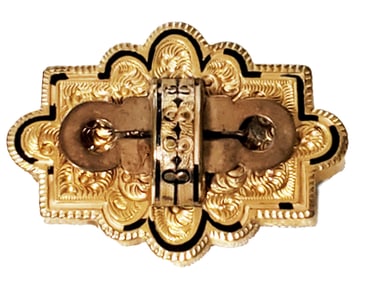 LADY'S VICTORIAN ENAMELED GOLD PLATED PENDANT