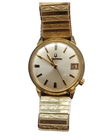 BULOVA 14KT GOLD CASE ACCUTRON MEN'S WRIST WATCH