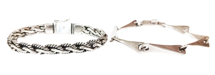 STERLING SILVER BRACELETS, LOT OF (2)