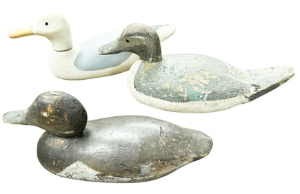 LOT OF (3) CARVED WOOD DECOYS