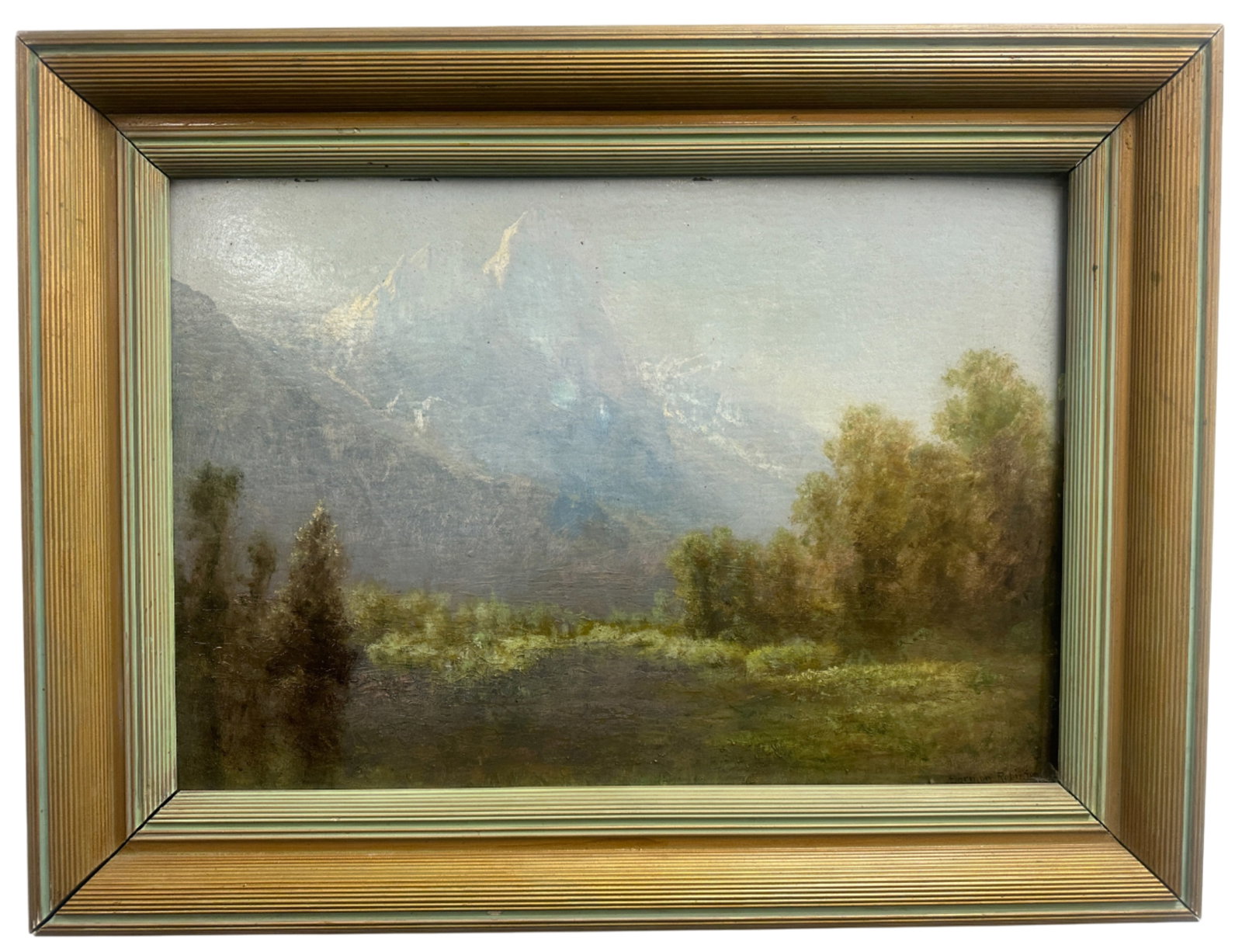 CHARLES DORMAN ROBINSON (1847-1933) OIL ON BOARD: Sight- 13" x 20" Overall- 20" x 26" Third party shipping only for this lot