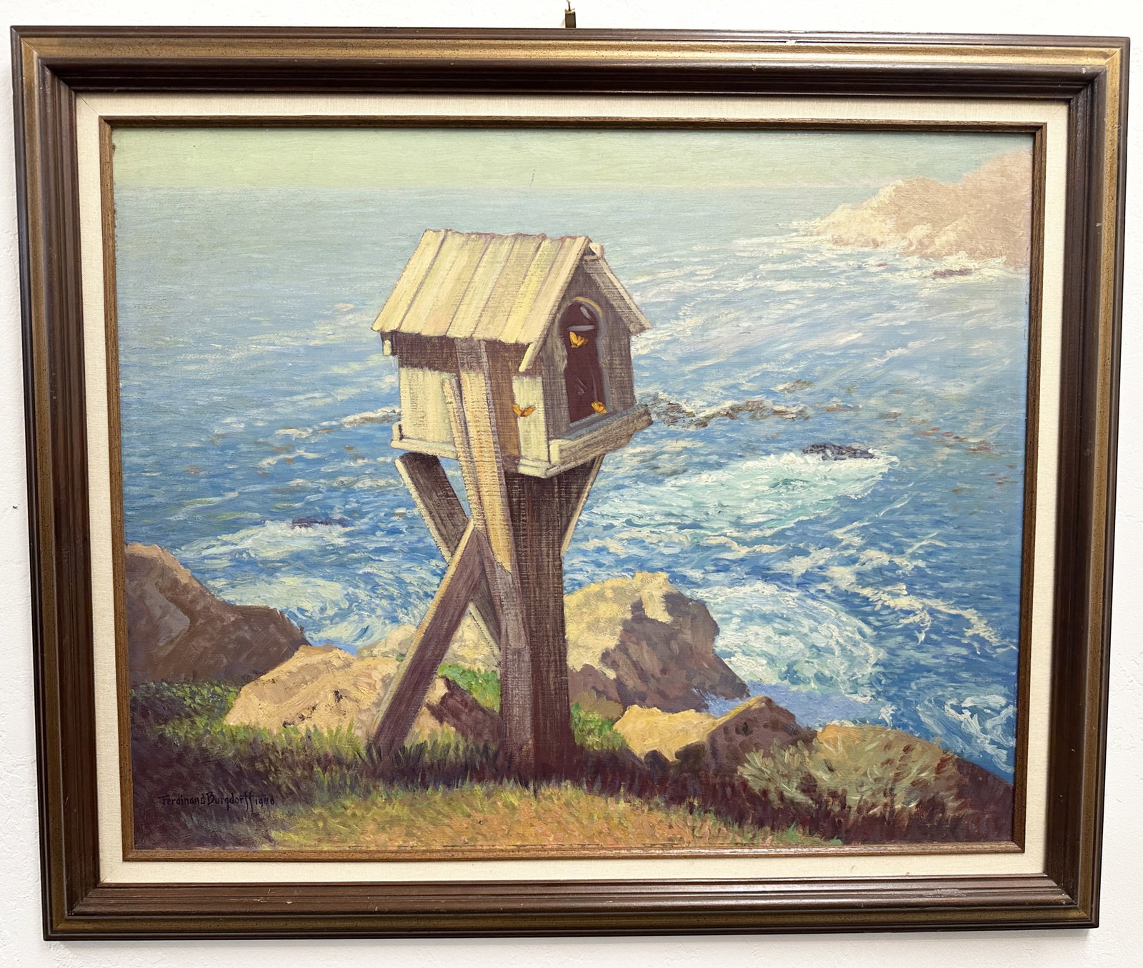 FERDINAND BURGDORFF (1881-1975) OIL ON CANVAS: Title- Mail box Sight- 24" x 30" Overall- 30" x 36" Third party shipping only for this lot
