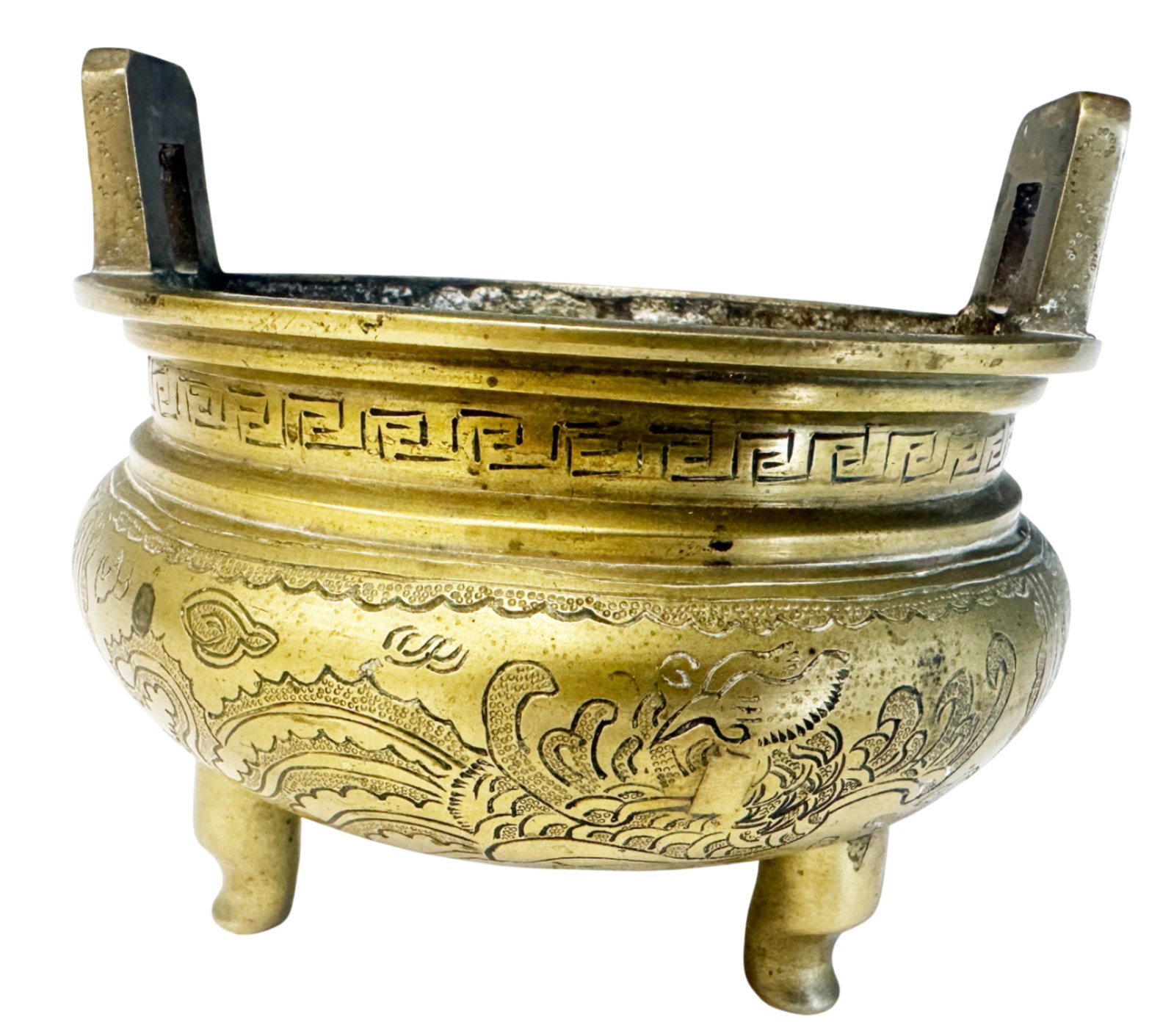 CHINESE VINTAGE CAST METAL CENSER: Third party shipping only for this lot