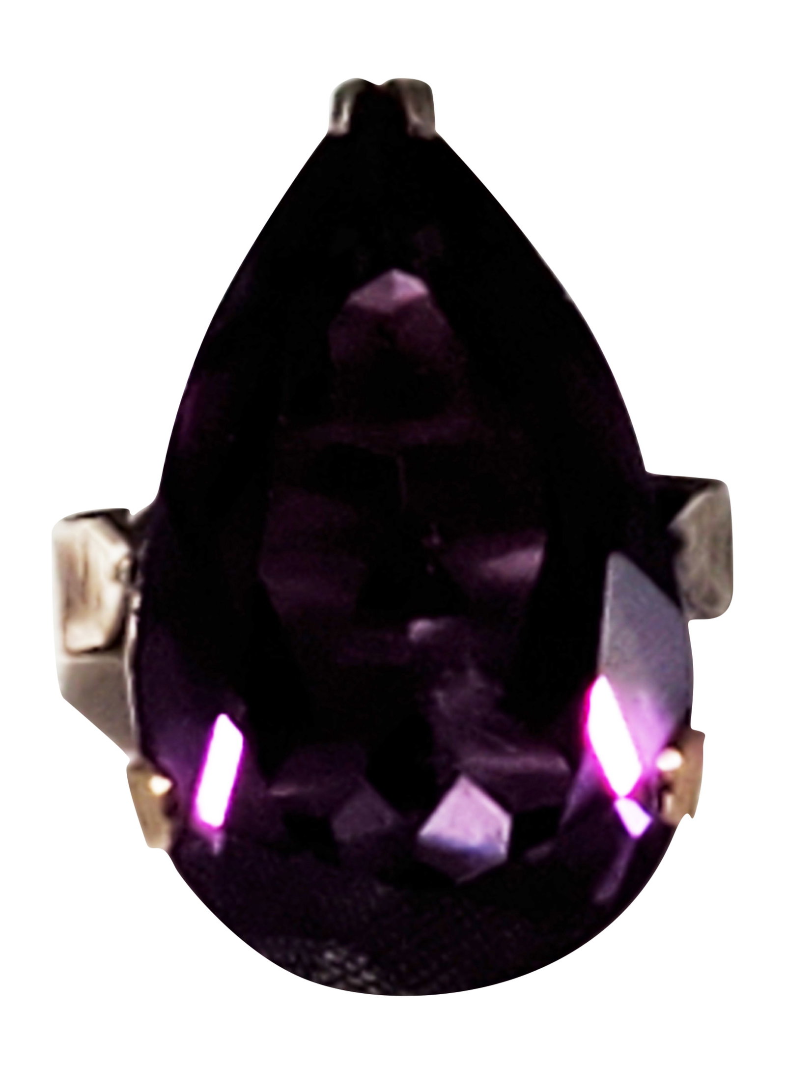 LADYS PEAR SHAPED AMETHYST 14KT RING (1 of 6)
